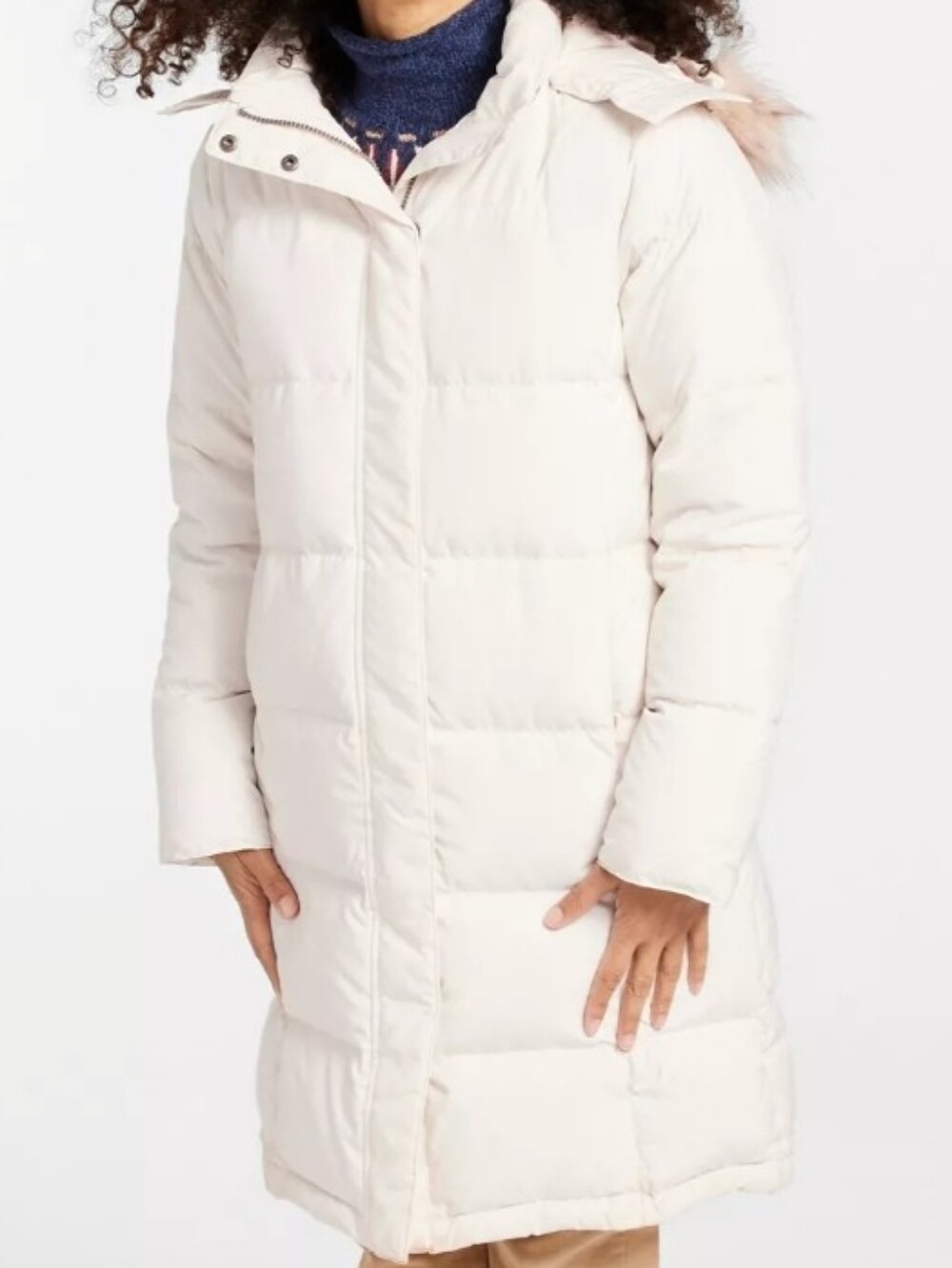 L.L. Bean Off-White Ultrawarm Coat, Three Quarter Length Sz S Regular